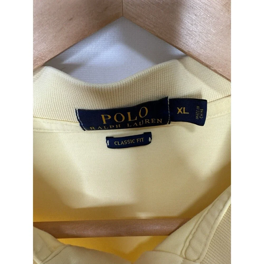 Polo Ralph Lauren Men Classic Polo XL Pima Soft Touch Preppy Light Yellow